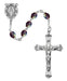 875L-DAF Purple Glass February Rosary Boxed - McVan