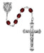 875L-GAF Dark Red Glass January Rosary Boxed - McVan