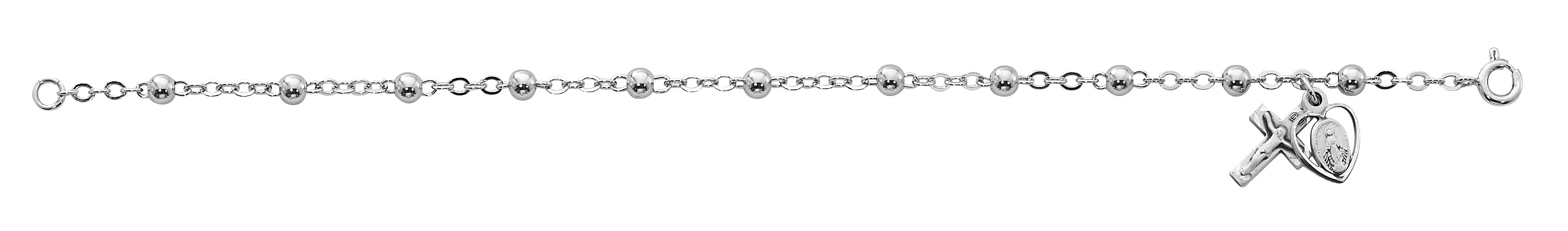 913L 7.5in All Sterling Rosary Bracelet Boxed - McVan