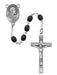 942DF Black Oval Wood Rosary Boxed - McVan