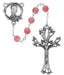 995DF Pink Glass Dogwood Rosary Boxed - McVan