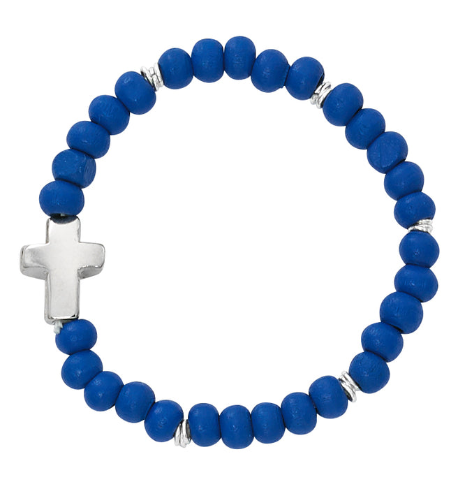 B1006C BABY BLUE WOOD STRETCH BRACELET AND HANG BAG - McVan