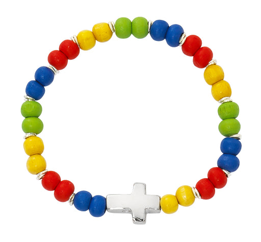B1007C BABY MULT WOOD STRETCH BRACELET CARDED - McVan