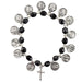B1009C Black Stations of the Cross Stretch Bracelet Carded - McVan