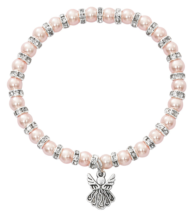 B1016C PINK PEARL BABY STRCH BRACELET CARD AND HANG BAG - McVan
