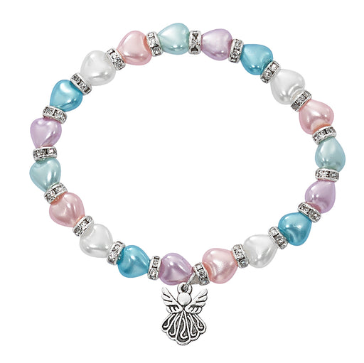 B1020C 5.5" MULT PEARL HEART BABY BRACELET AND HANG BAG - McVan