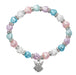 B1020C 5.5" MULT PEARL HEART BABY BRACELET AND HANG BAG - McVan
