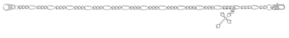 BR100 7.5" SILVER TONE FIGARO CROSS BRACELET DELUXE BOXED - McVan