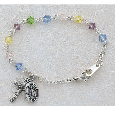 BR123D 5 1/2in Multi Crystal Baby Bracelet - McVan