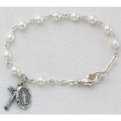 BR177D 5 1/2in Imitation Pearl Like Glass Bracelet - McVan