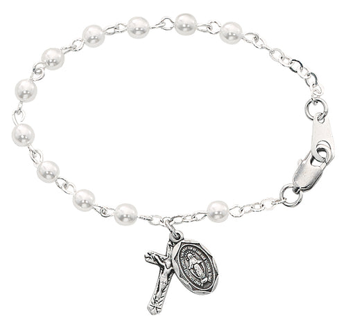 BR177 5 1/2in Imitation Pearl Like Glass Bracelet - McVan