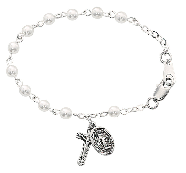 BR177 5 1/2in Imitation Pearl Like Glass Bracelet - McVan