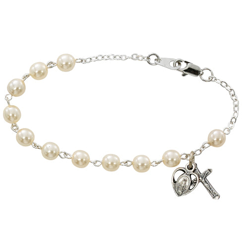 BR181 7.5in Pearl Rosary Bracelet Boxed - McVan