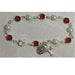 BR192 7.5in Red Crystal Rosary Bracelet Boxed - McVan