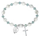 BR262 Howolite Rosary Stretch Bracelet Boxed - McVan