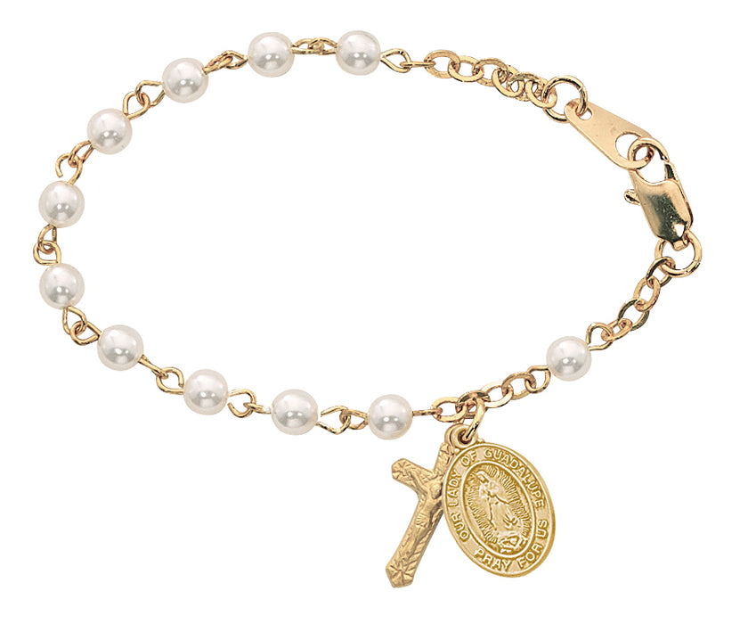 BR29J 5-1/2" GOLD PLATED PEARL BABY BRACELET BOXED - McVan
