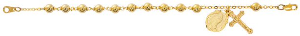BR2 7.5 in Gold plate Rosary Bracelet boxed - McVan