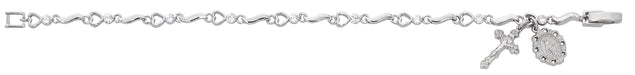 BR315 7.5in Cubic Zirconia and Hearts Bracelet Boxed - McVan