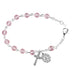 BR334D Pink  Rosary Bracelet boxed - McVan