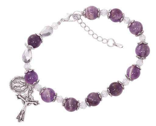 BR360 Amethyst Stone Beads with Adjustable Links at Clasp - McVan