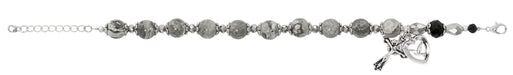 BR369 H.S.on Picasso Stone & Black Crystal Beads with Adjustable Links - McVan