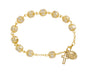 BR384 DOUBLE CAPPED GLD CRYSTAL BRACELET DELUXE BOX - McVan