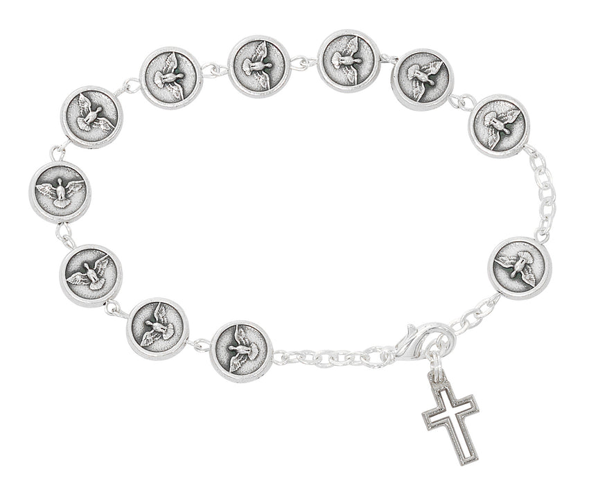 BR386 METAL HOLY SPIRIT ROSARY BRACELET DELUXE BOX - McVan