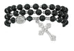 BR630C Simulated Black Agate Twistable Rosary Bracelet Carded - McVan