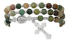 BR631C Simulated India Agate Twistable Rosary Bracelet Carded - McVan