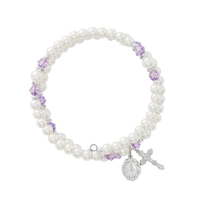BR7AM June Amethyst Crystal and Pearl Beads, Boxed - McVan