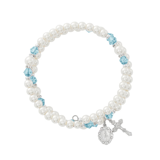 BR7AQ March Aqua Crystal and Pearl Beads, Boxed - McVan