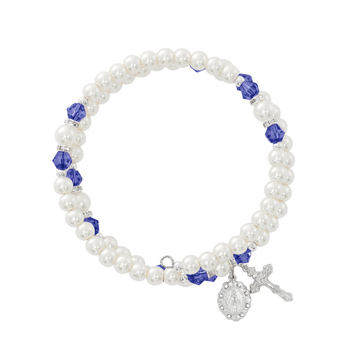 BR7BL September Dark Blue Crystal and Pearl Beads, Boxed - McVan