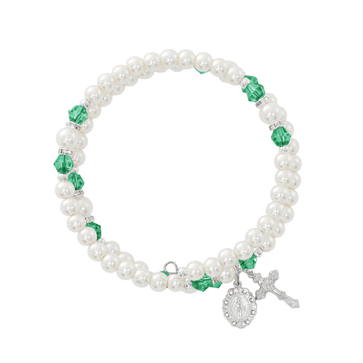 BR7EM May Emerald Crystal and Pearl Beads, Boxed - McVan