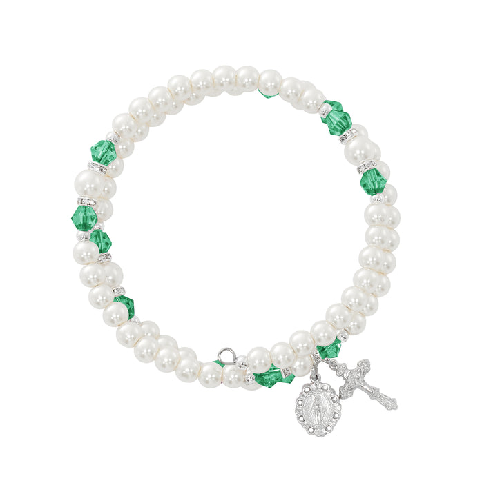 BR7EM May Emerald Crystal and Pearl Beads, Boxed - McVan