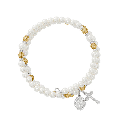 BR7TO November Topaz Crystal and Pearl Beads, Boxed - McVan