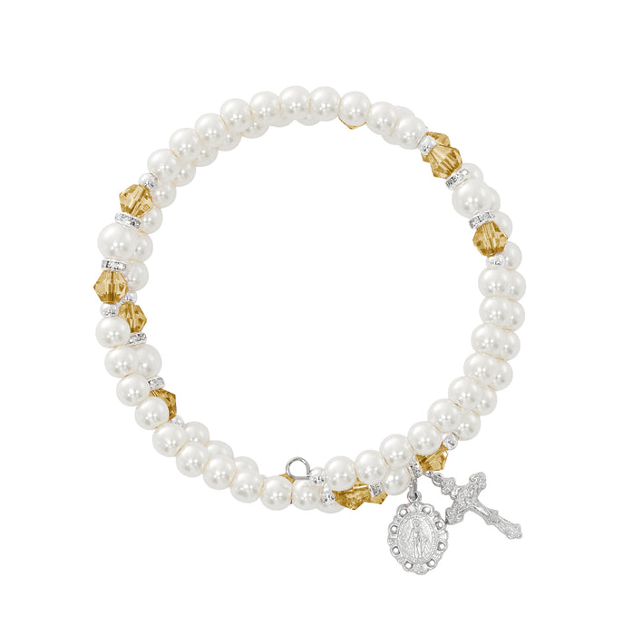 BR7TO November Topaz Crystal and Pearl Beads, Boxed - McVan