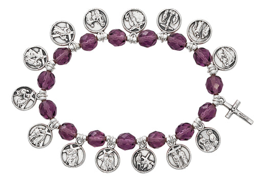 BR852C Stations of the Cross Stretch Bracelet Carded - McVan