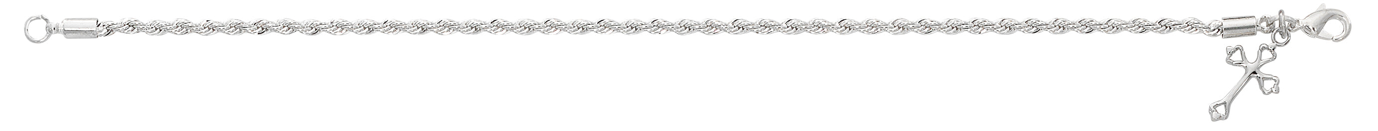 BR871 Rhodium Rope Bracelet Boxed - McVan