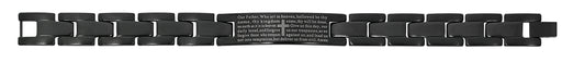 BR889 Men's Black Stainless Our Father Bracelet, Boxed - McVan