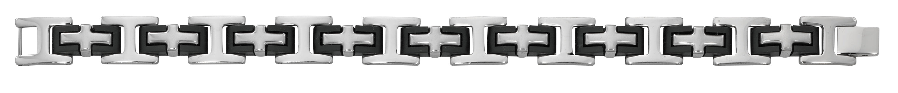 BR890 Men's Stainless Steel and Rubber Bracelet, Boxed - McVan