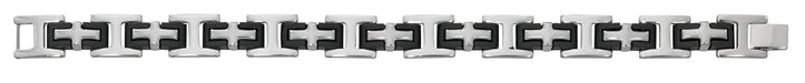 BR890 Men's Stainless Steel and Rubber Bracelet, Boxed - McVan