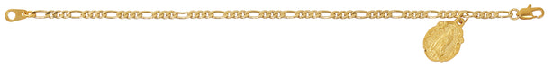 BR95 GOLD TONE FIGARO GUADALUPE BRACELET DELUXED BOXED - McVan