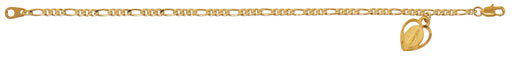 BR96 7.5" GOLD TONE FIGARO MIRAC ADULT BRACLET DELUXE BOXED - McVan