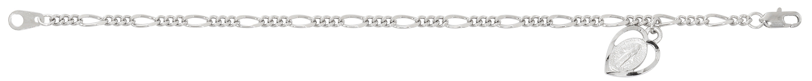 BR97 7.5" IMIT RHODIUM FIGARO MIRACULOUS ADULT BRACELET DELUXE BOXED - McVan