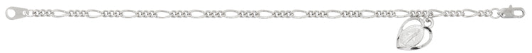 BR97 7.5" IMIT RHODIUM FIGARO MIRACULOUS ADULT BRACELET DELUXE BOXED - McVan