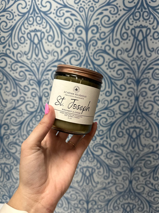St. Joseph wood wick candle fragrance