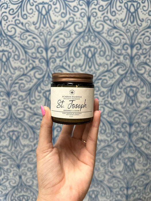 St. Joseph wood wick candle fragrance