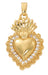 H106 18K Gold over Copper Sacred heart pendant with CZ stones on 18"  chain boxed - McVan