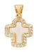 H107 18K Gold over Copper Genuine Mother of Pearl Cross on 18"  chain boxed - McVan