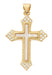 H108 18K Gold over Copper Genuine Mother of Pearl Cross on 18"  chain boxed - McVan